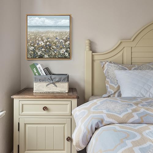 Vista 198 de Lienzo decorativo para pared, baño, estilo bohemio, costero, granja, vaca, montaña, flor, ilustración, obra de arte floral, paisaje rústico de Arte