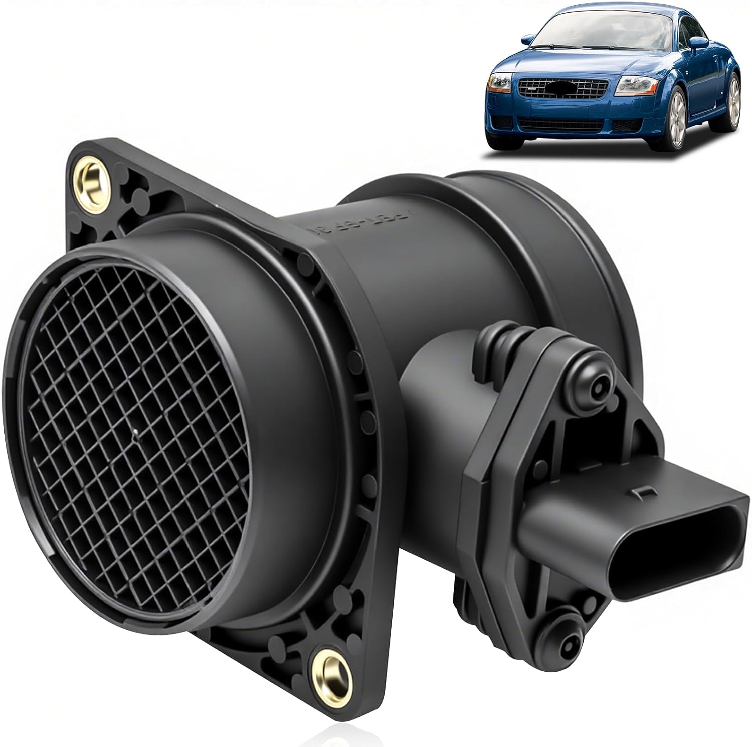 0280218063 Mass Air Flow Sensor Replacement, MAF Sensor Fit for 00-06 Audi A4/01-05 A4 Quattro/03-06 TT/03-06TT Quattro/01-04 Volkswagen Beetle/03-06 Golf/01-05 Jetta/01-02 Passat Mass Air Flow Sensor
