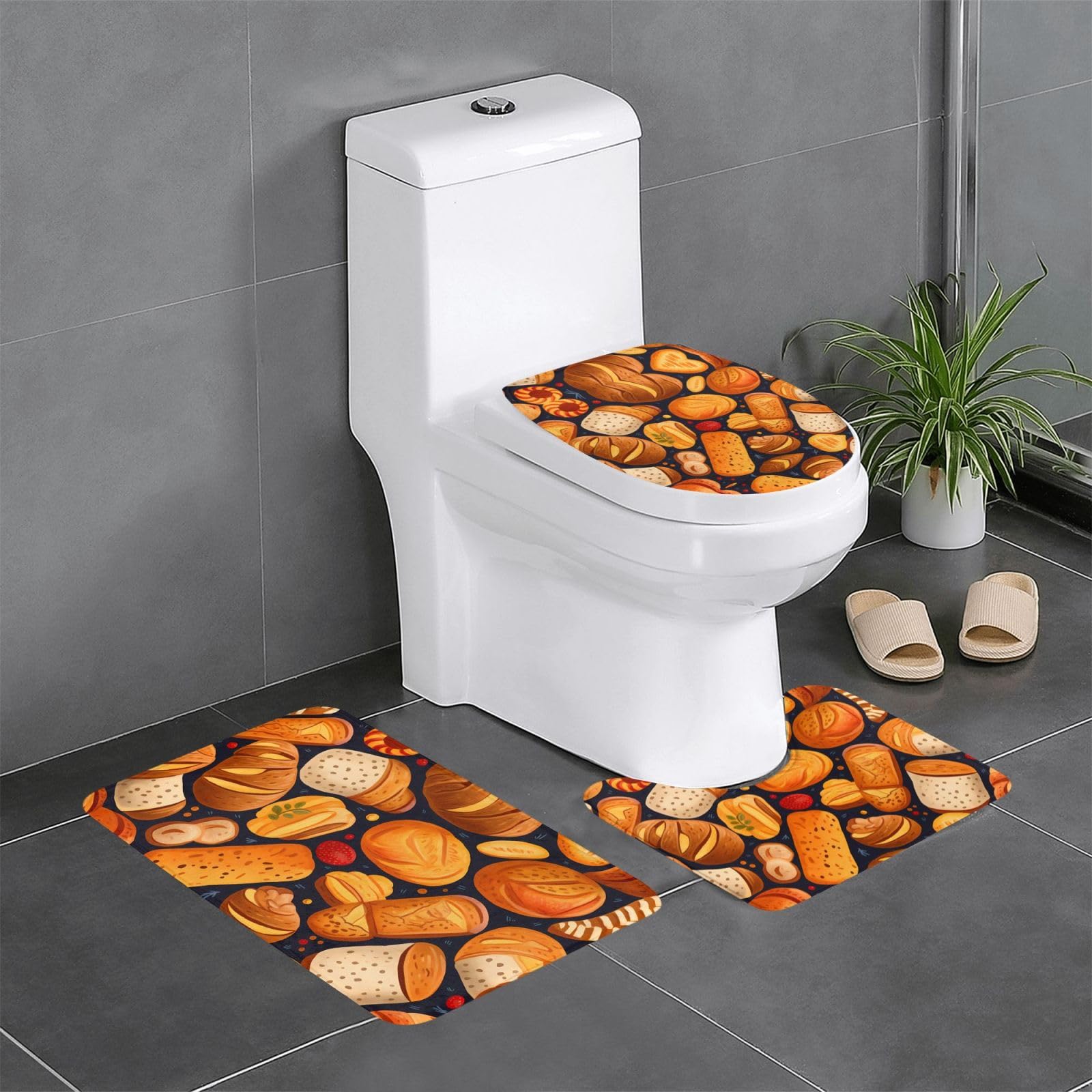 Tapis de salle de bain antidérapants pour une ambiance chaleureuse de coiffeuse et WC