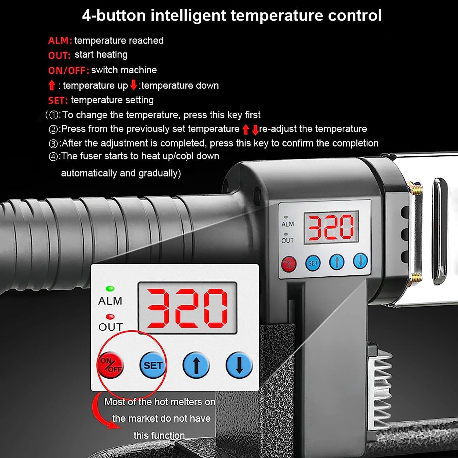 Plastic Welding Machine, 20-32MM 20-63MM Handheld Pipe Fusion Welding Machine, 100-320�?Adjustable, for Welding PPR/PE/PP Pipes, with Scissors & Iron Case (Color : 63#)