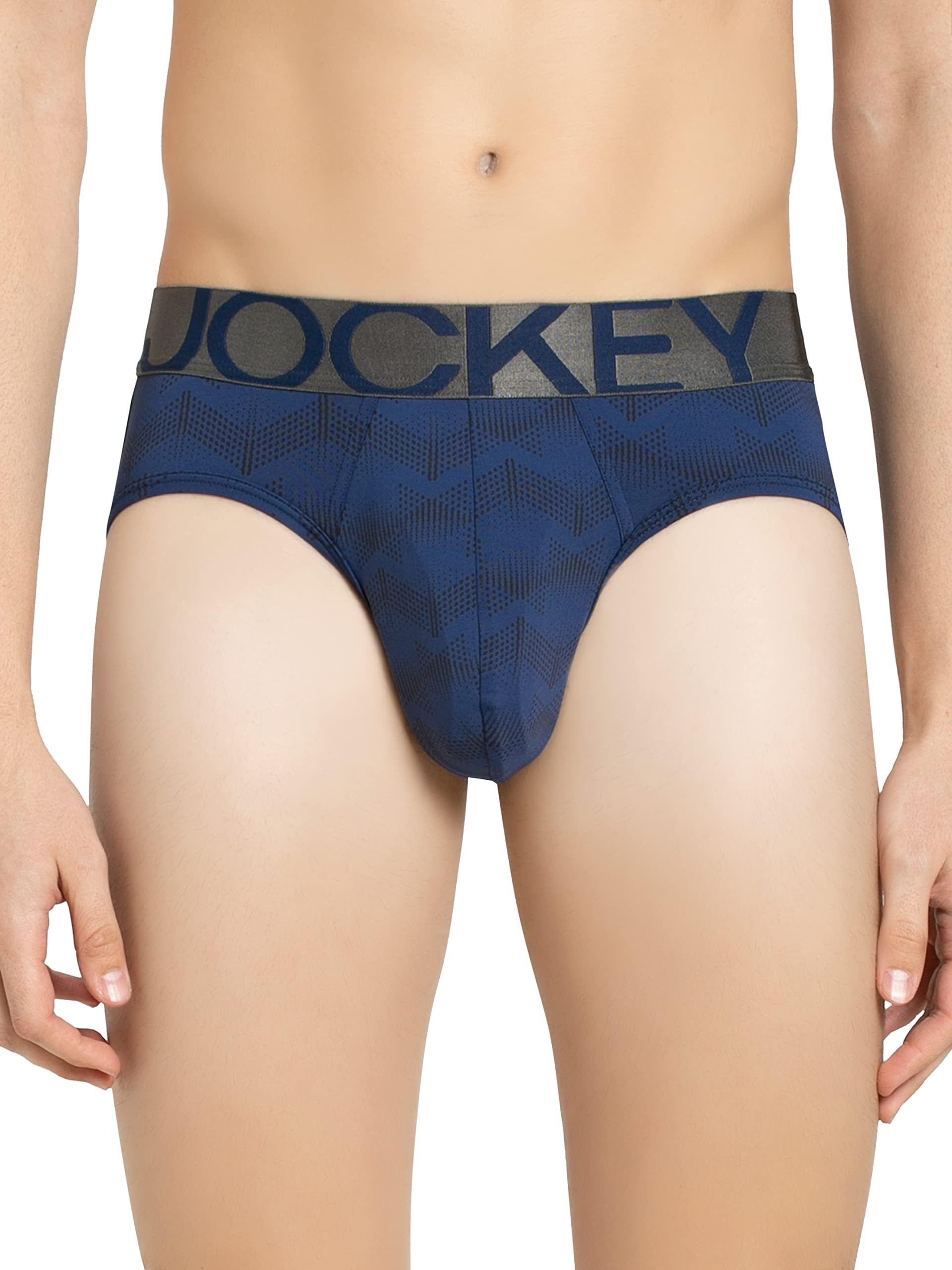 Jockey IC29 Men's Tactel Microfiber Elastane Stretch Printed Brief with Moisture Move Treatment (Prints May Vary)
