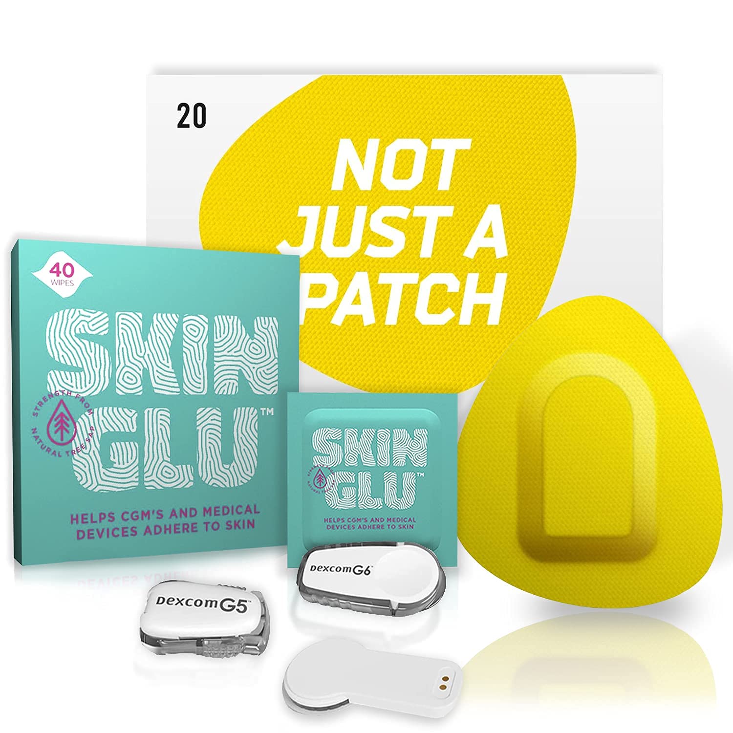 Buy Not Just a Patch & Skin Glu Combo Pack, Adhesive Patches for CGM