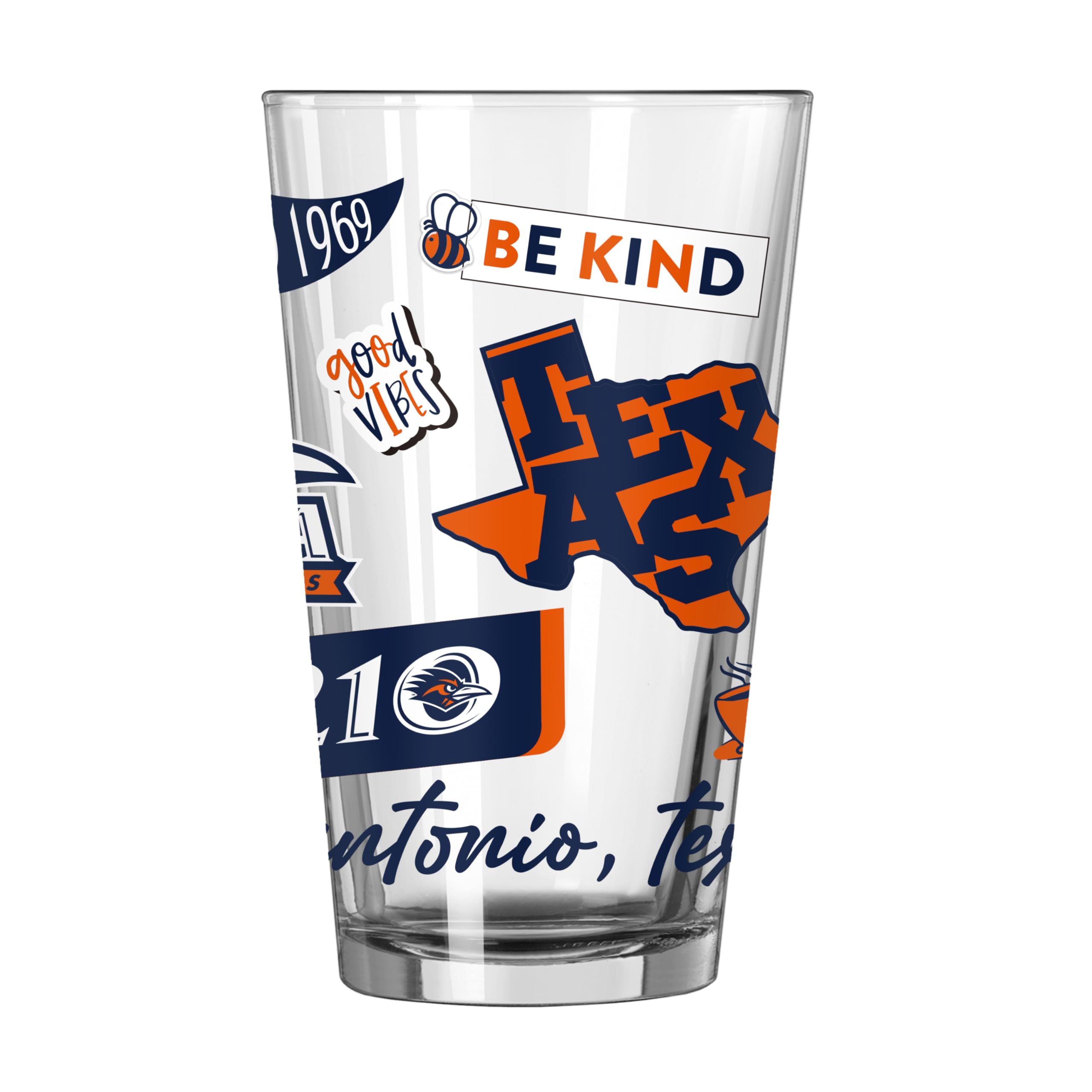 Logo Brands NCAA 16 oz Pint Glass - Durable Glass With Bold Team Color– Chip-Resistant Rim Drinkware For Fans, Tailgates, Home Bars &amp; Everyday Use