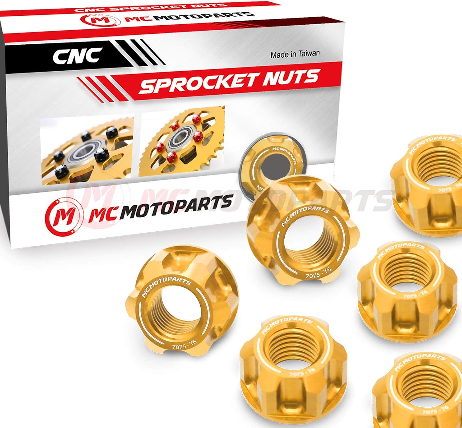 Racing Rear Sprocket Nuts Set Gold, 6 Pieces, Hex, Jamaica | Ubuy