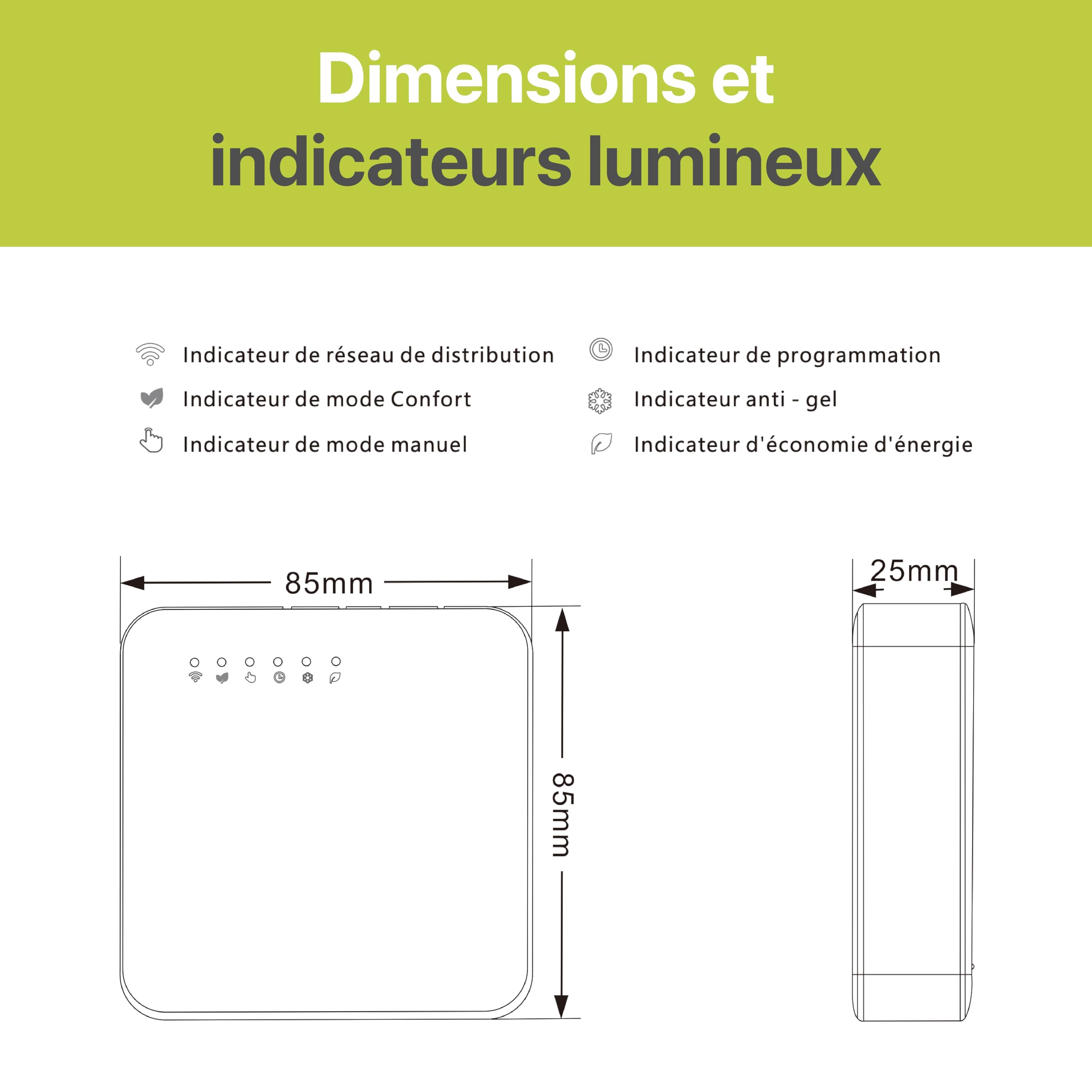 Thermostat pour radiateur Electrique Intelligente Connectée REKA - Contrôle Température Via Appli Tuya, Programmation, Détection Fenêtres Ouvertes - Compatible Assistants Vocaux (5, avec Passerelle)