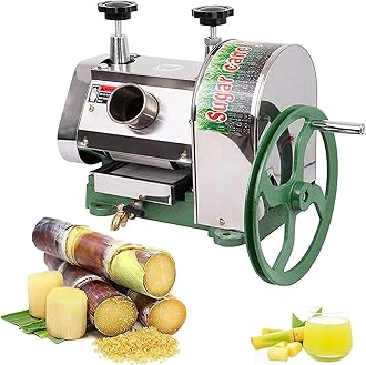 Andrew James Stainless Steel Manual Sugar Cane Juice Machine - 1 Year Warranty | Commercial for Industrial Use