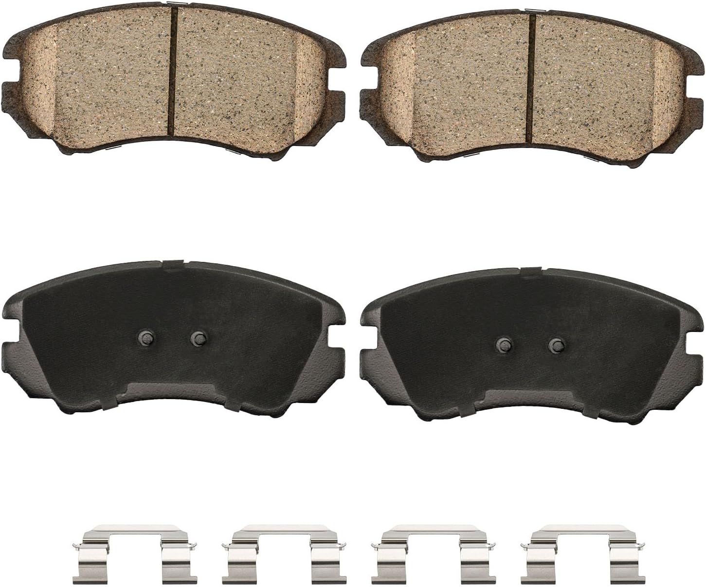 KAX Front Brake Pads Kit for Kia, Hyundai, Saab - Soul, Elantra, Sonata, Tucson, Sportage, Optima, Tiburon, 9-5, D924 Ceramic Disc Brake Pads Set, 4pcs