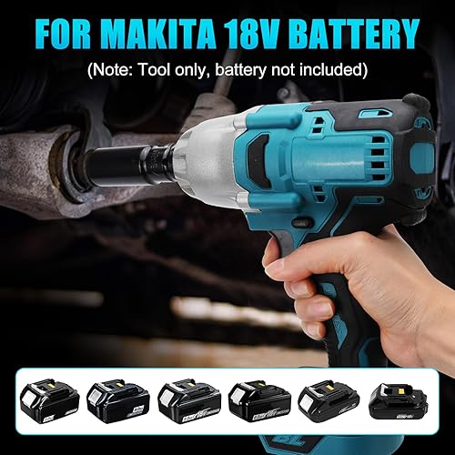 Miniatura 6 de Llave de impacto inalámbrica compatible con batería Makita de 18 V, 600 N.m de rango medio de 12 pulgada y llave de impacto de alto par de 38