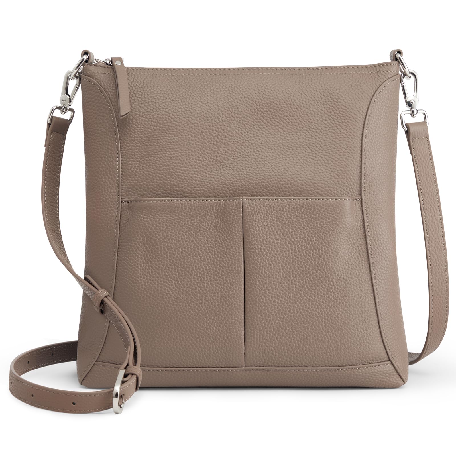 S-ZONE Leather Crossbody Bags for Women RFID Blocking Travel Purse Designer Shoulder Handbags Adjustable Strap