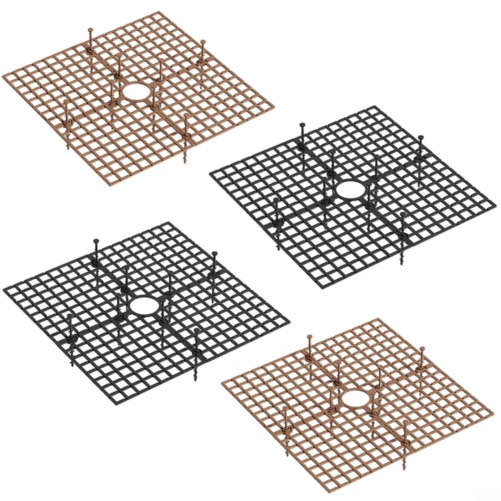 Paquete de 4 rejillas para macetas de 19/30 cm, protectores de suelo de animales, gatos, perros, de plástico para el hogar, jardín, marrón y negro (A) — view 11