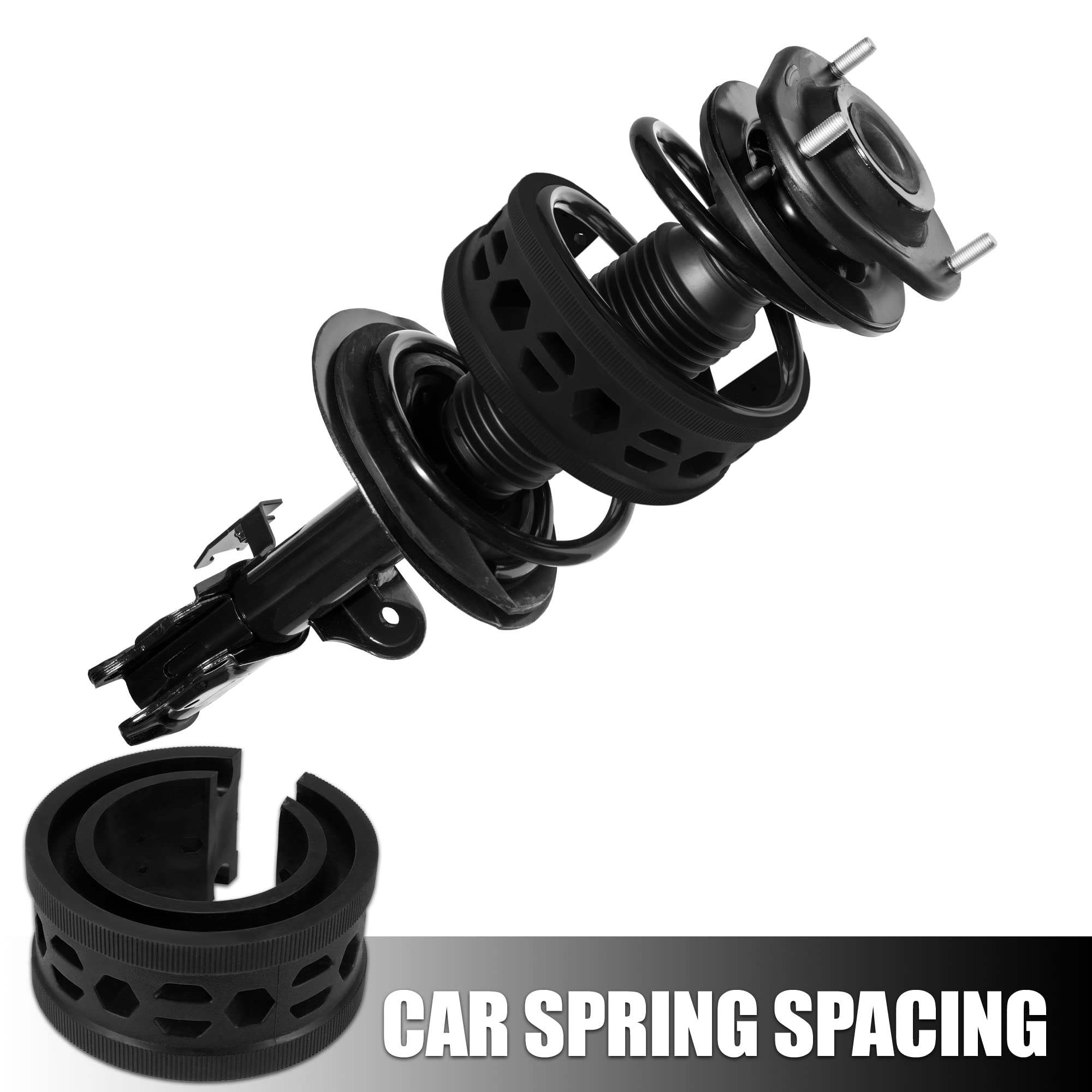 X AUTOHAUX 2 Stück Auto Schraubenfeder Puffer Gummipuffer Schwarz B+ Typ | Außenhöhe 64mm, Außendurchmesser 135mm, Innendurchmesser 83mm, Dicke 26mm, Nut Offen 9mm, Universal Für Autos, LKW, SUVs