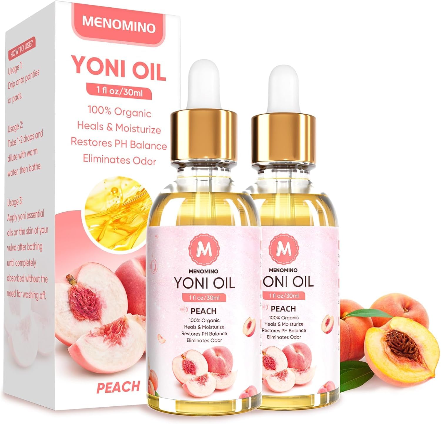 2 Pack Yoni Oil for Women - Organic Pineapple Feminine Oil, Feminine Deodorant - pH Balance - Eliminates Odor - Yoni Moisturizer, 100% Natural Essential Oil, 1 fl oz/pc (Pineapple)