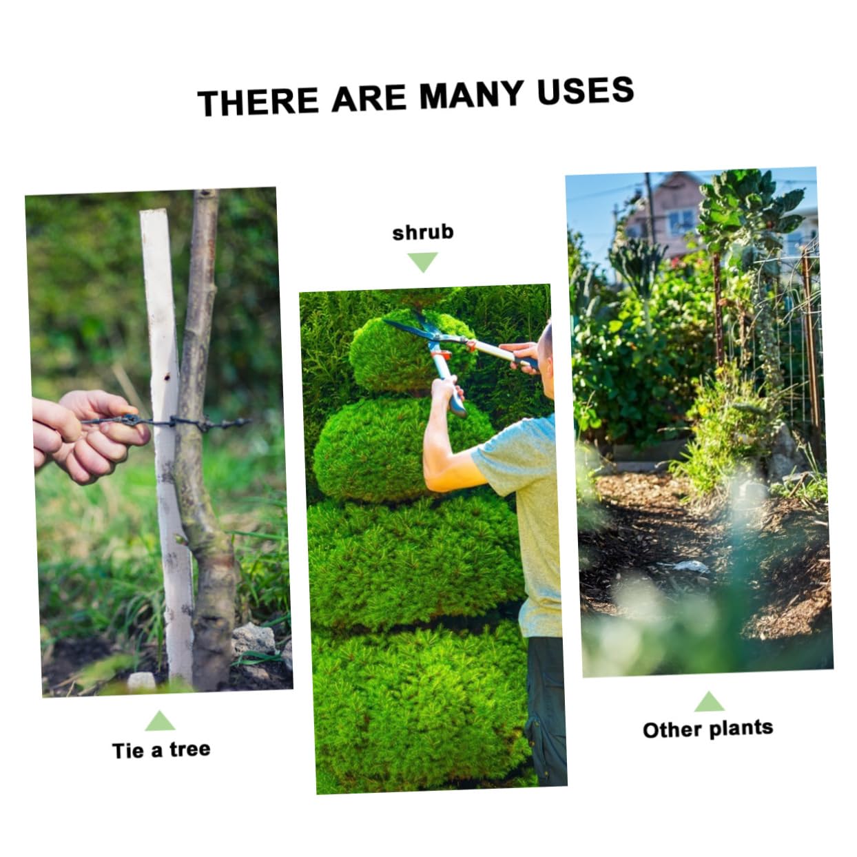 Tofficu 3 Ensembles Supports De Jardinage Et Matériel De Tuteurage pour Plantes Sangles PE pour Fixation Arbres pour Fleurs Et Arbustes 15 Pièces*3