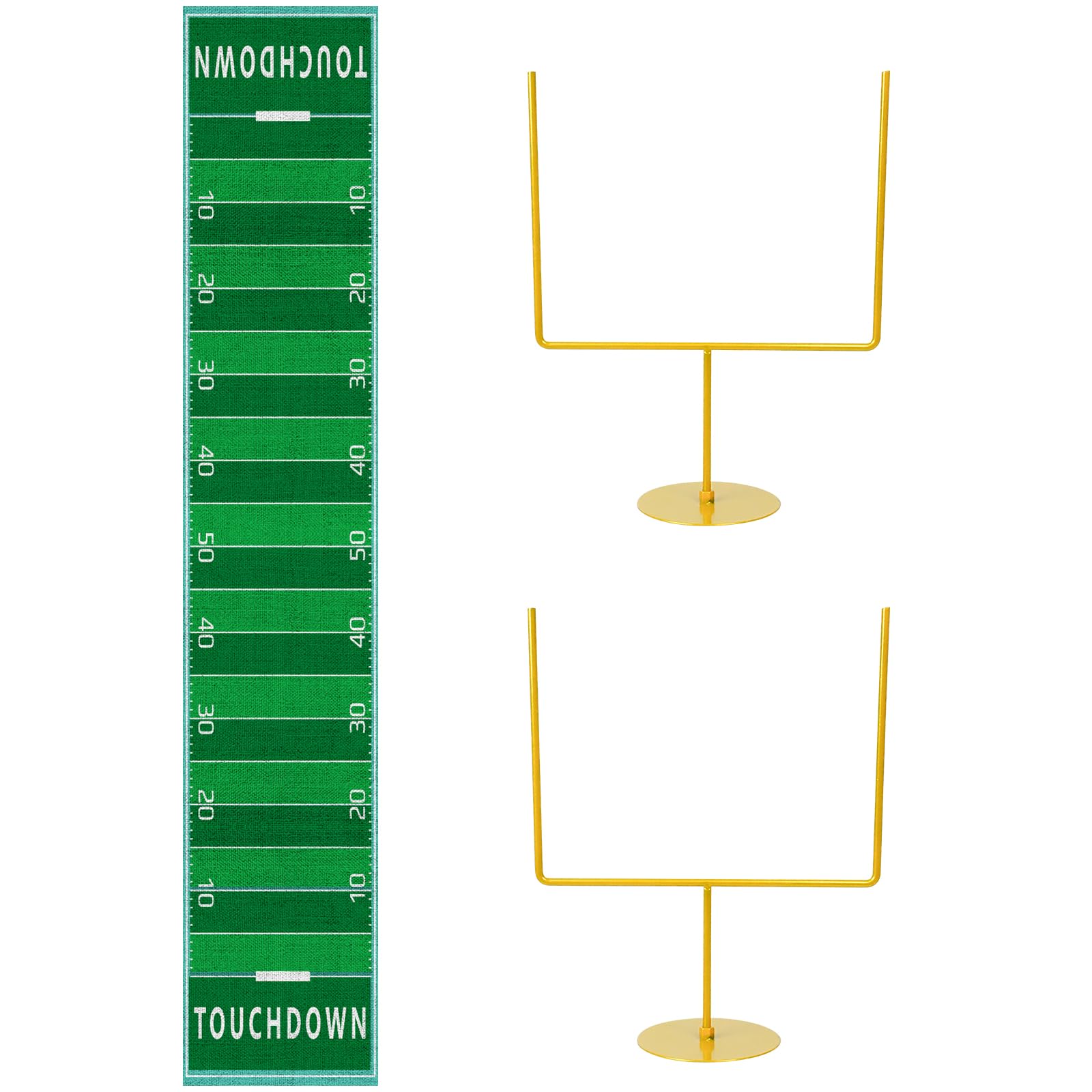 3 PCS Metal Football Goal Post Decoration Football Table Decor Football Field Goal Post Decoration Football Table Decorations for Football Theme Birthday Party Supplies