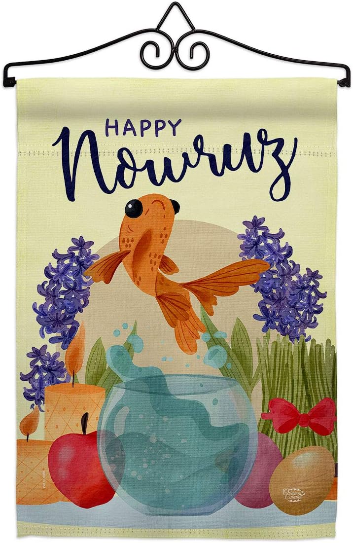 Happy Nowruz Dorm Decor Banner Wall Art Flag Pole Patio Lawn Garden Room Decorations Indoor Outdoor Tapestry Yard Signs Celebration Persian New Year Christian Religion Day Holiday Made in USA