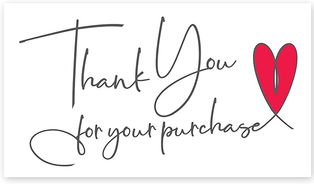Easykart 120 Thank You For Your Purchase Cards | 300 Gsm Thick Board | Business Card sized | Highly Recommended For Small Business Owners ( 1 PACK )