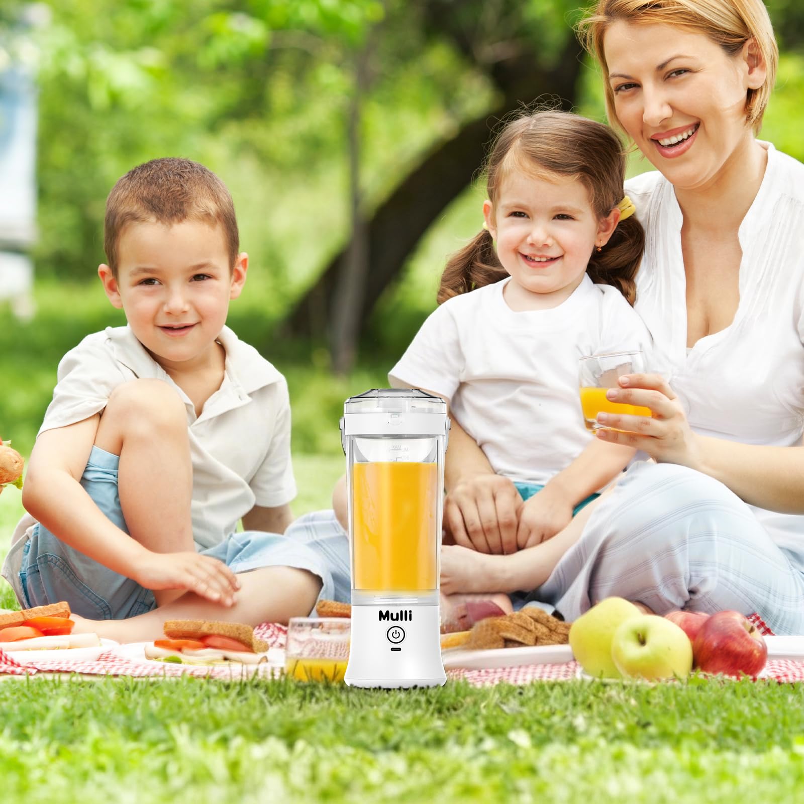 Mulli Mixeur portable amélioré – Mixeur USB-C de 17 oz avec couvercle anti-fuite, sans BPA, pour smoothies