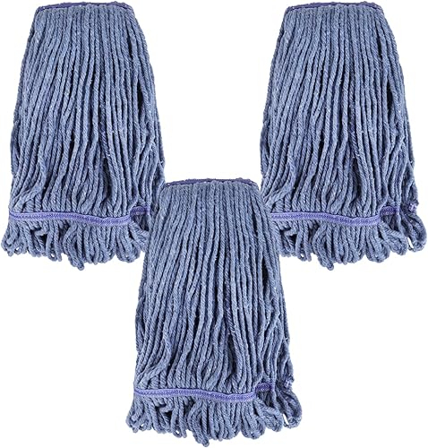 Miniatura 9 de Reemplazo de cabezales de fregona de servicio pesado comercial: 6 paquetes de cabezales de fregona húmeda industrial para limpieza de pisos - 6