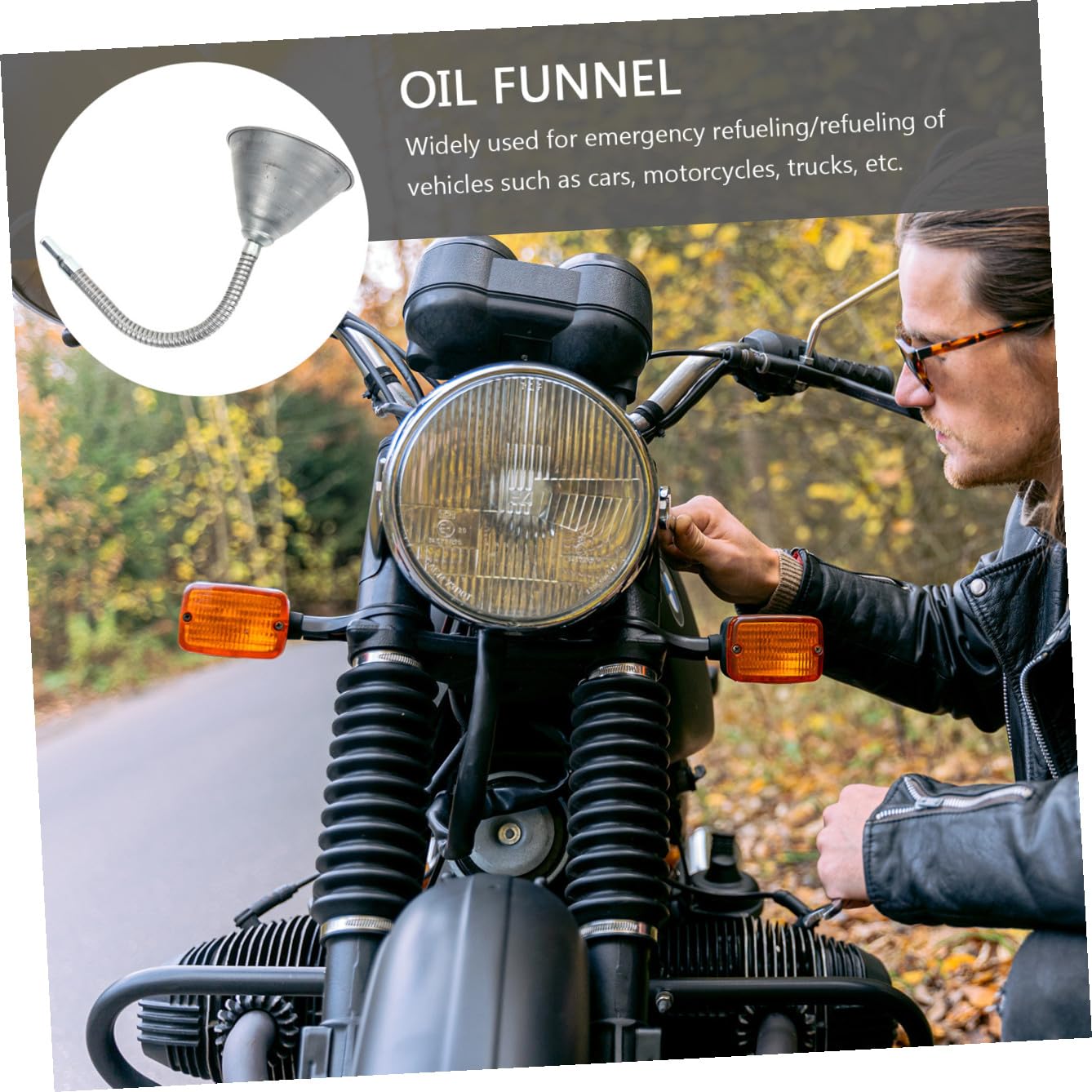 PRETYZOOM Embudo de Aceite de Hierro Flexible Extra para Automóviles Motos y Camiones Diseño y Duradero para Reabastecimiento de