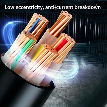 5-Core Flexible Electrical Wire 1050mm2, Heavy-Duty Industrial Distribution for Building Wiring, Projects, and Power Installations(100ft,10mm2-5c)