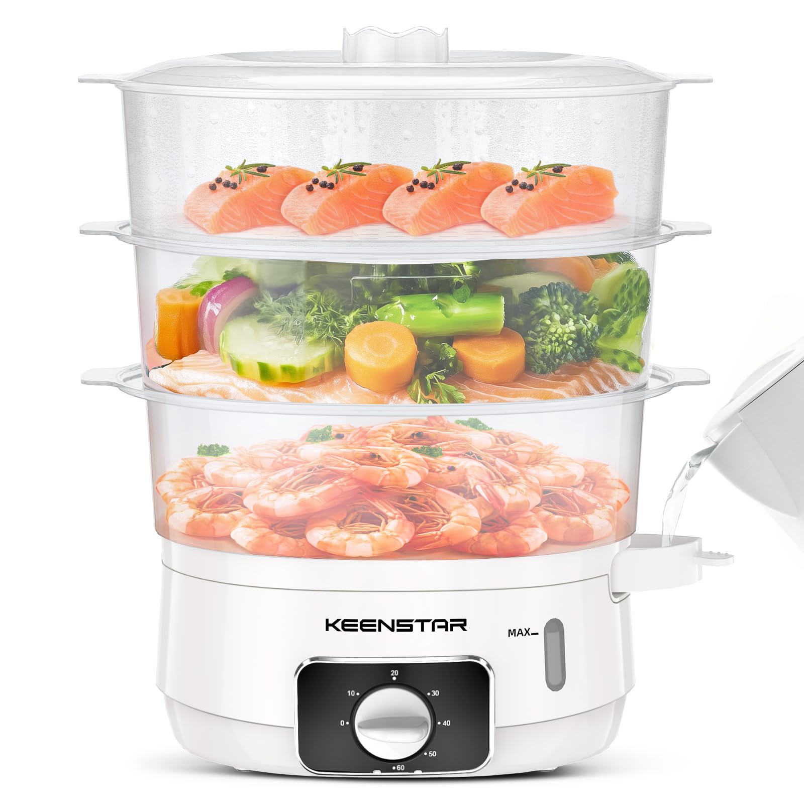 KEENSTAR 13.7QT Electric Food Steamer