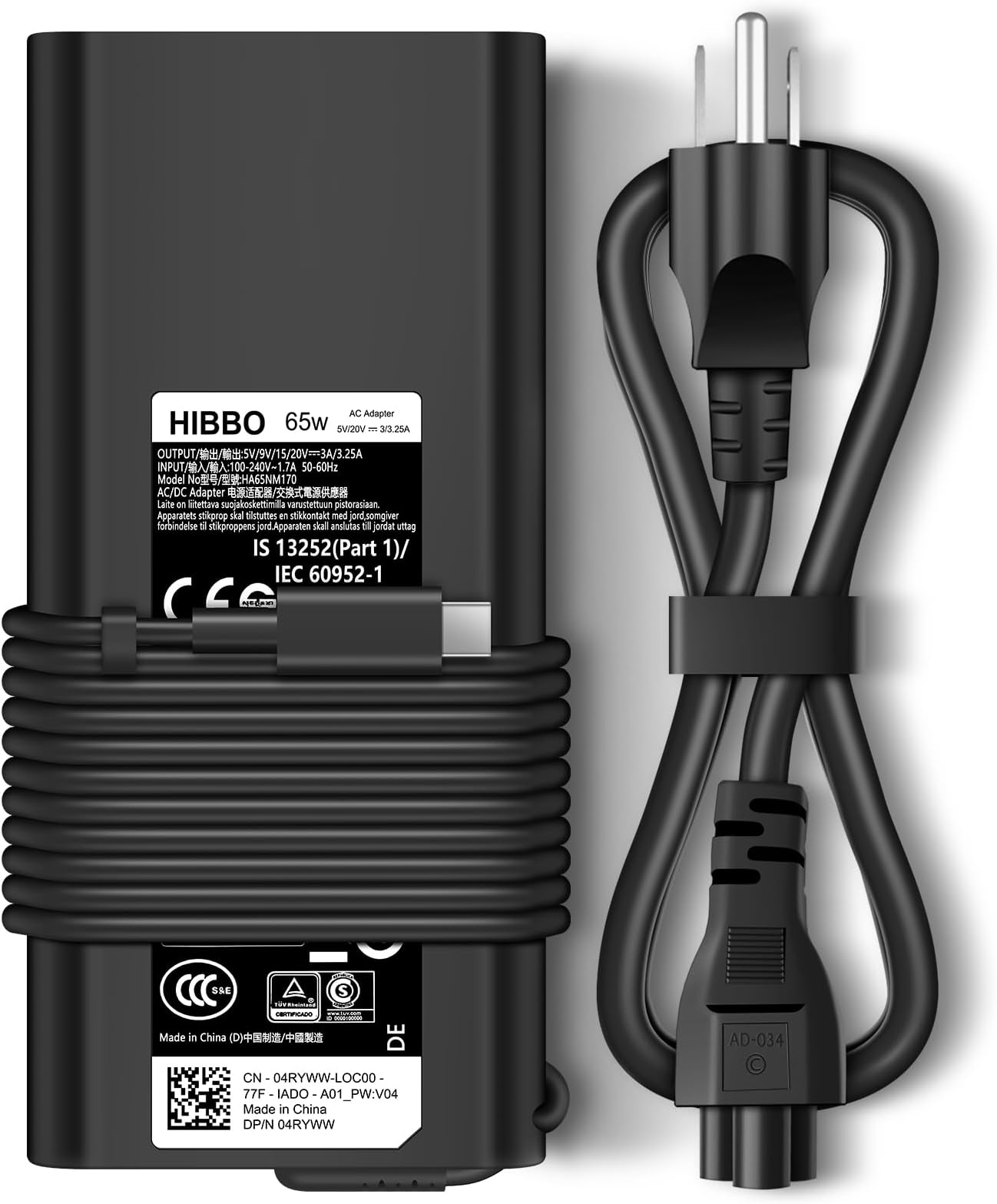 Charger for HP Laptop Computer 65W 45W USB C Fast Power Adapter, Type C Power Cord Supply