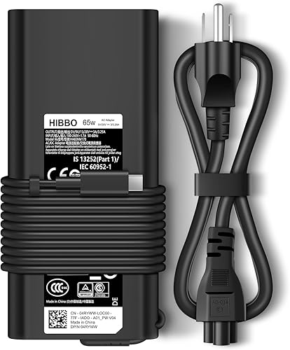 Cargador para computadora portátil HP 65W 45W USB C adaptador de alimentación rápida, tipo C fuente de cable de alimentación