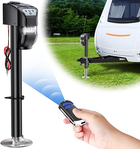 RISTOW Gato eléctrico para remolque de 5,000 libras, para remolque de viaje, marco A, cámper, enchufe de lengua de remolque eléctrico de control