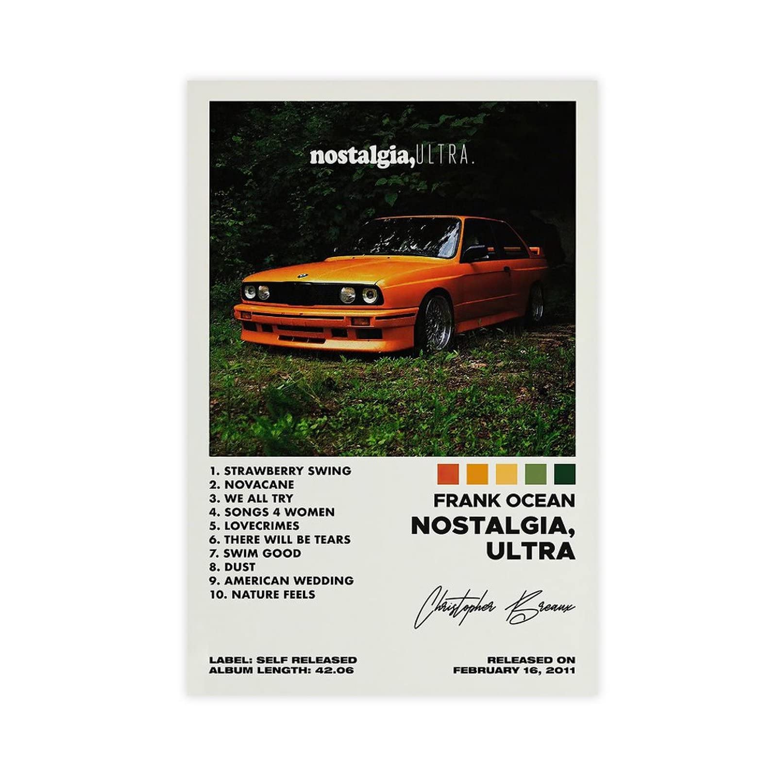 Frank Ocean Nostalgia, Ultra Music Album Cover Canvas Poster Bedroom Decor Sports Landscape Office Room Decor Gift Unframe-style 12x18inch(30x45cm)