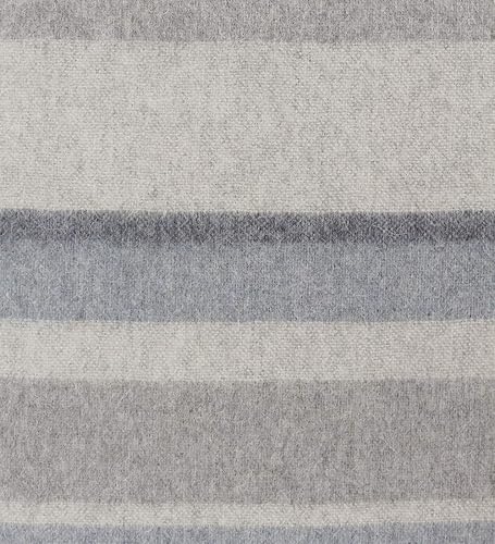 Miniatura 8 de Manta de lana merino de alpaca cálida y suave, diseño de rayas multicolor Perú (grisacero azulverde claro)