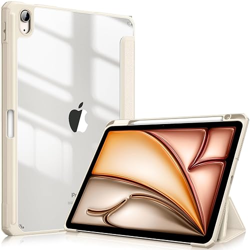 Fintie Hybrid Slim Case for iPad Air 11-inch M3 (2025) / M2 (2024), iPad Air 5th (2022) / 4th Generation (2020) 10.9 Inch - Shockproof Cover with Clear Back Shell & Pencil Holder, Starlight