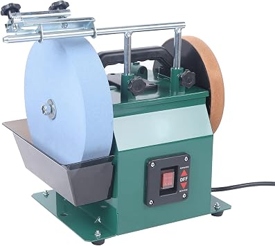 Water-cooled Knives Sharpening System - Electric Knife Sharpening Machine Knife Bench Sharpening Tools Multi-purpose Water-cooled Grinding Machine W/10Inch Sharpening Stone Disc 1425 Rpm 240w