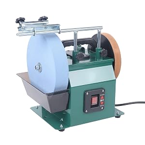 Water-Cooled Knife Sharpening System - Electric Grinding Machine with 10-Inch Sharpening Stone Disc 1425 RPM 240W Multi-Purpose Bench