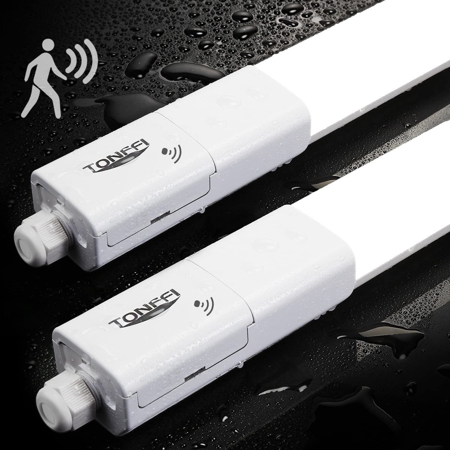 TONFFI LED Feuchtraumleuchte 4000K Neutralweiß Verknüpfbar LED Deckenleuchte Röhre IP65 Wasserfest Wannenleuchte Werkstattlampe