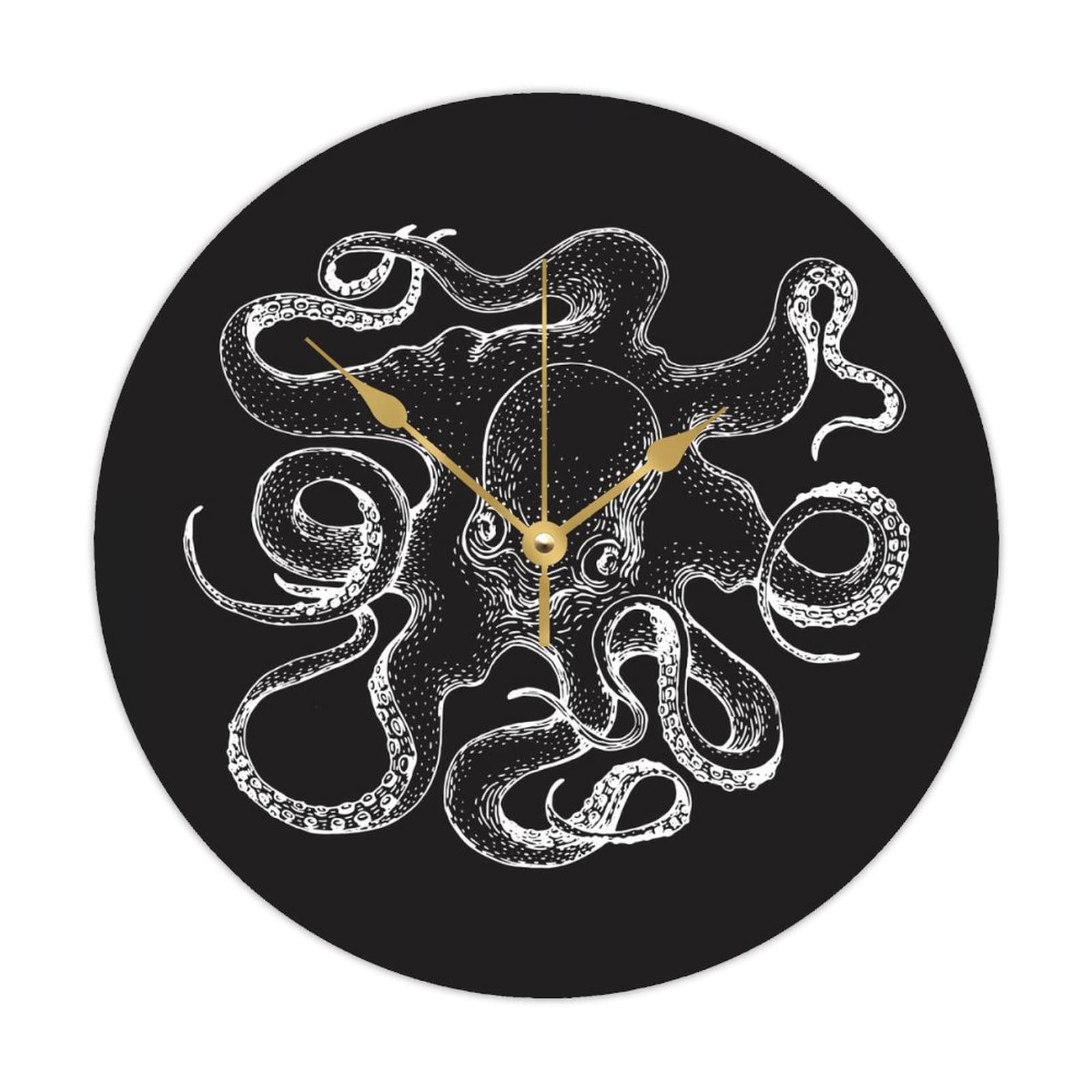 Horloge ronde en bois tortue de mer de 38 cm pour decoration de cuisine