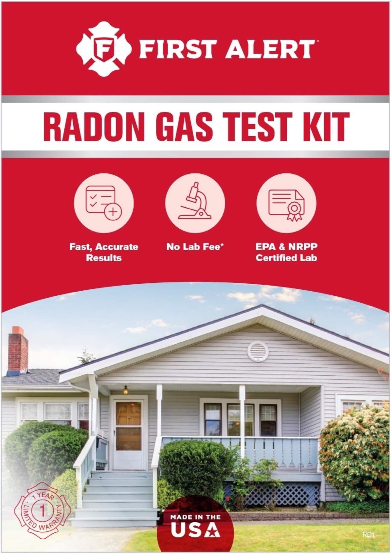 First Alert Radon Gas Test Kit,RD1,(Pack of 6)