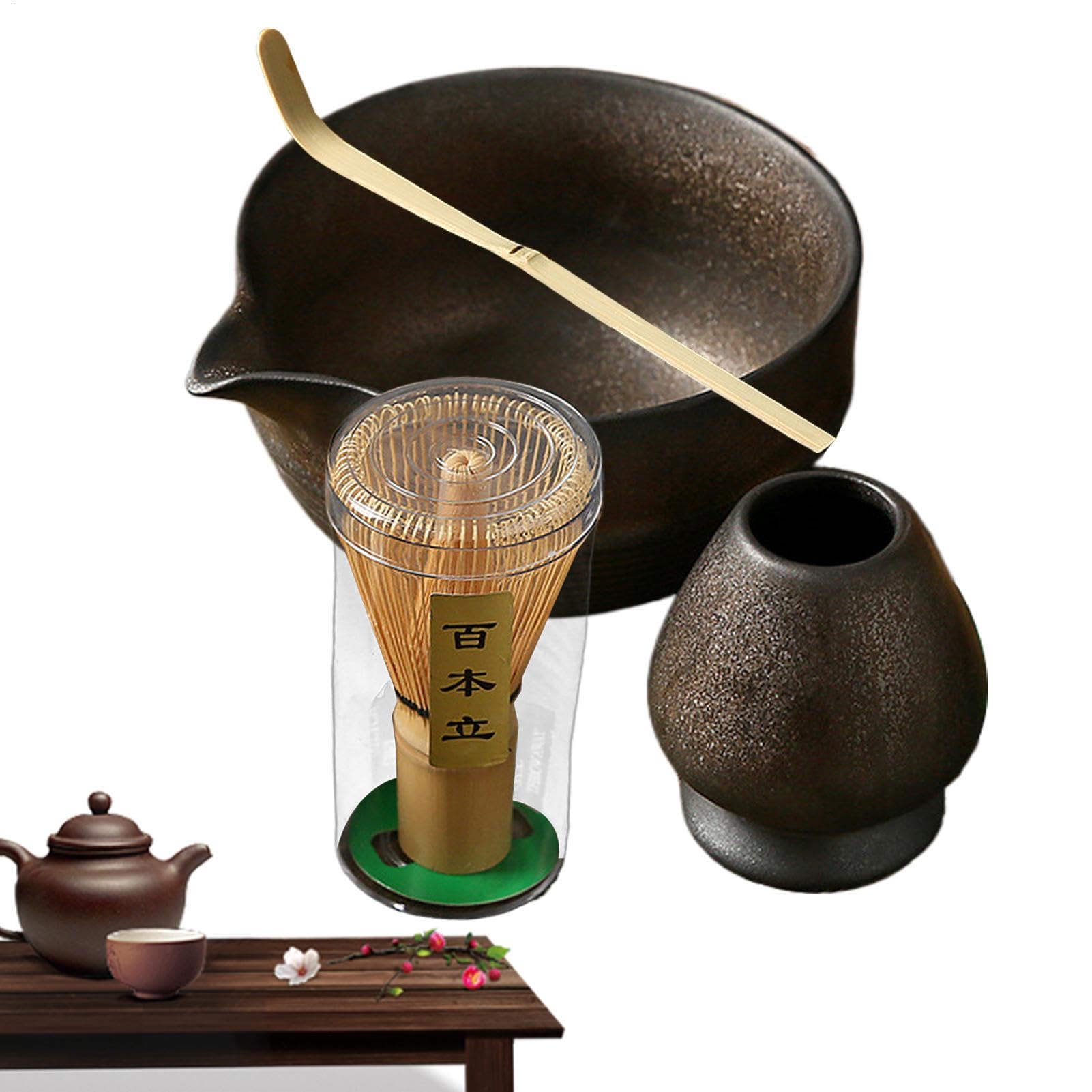 Kit complet de cérémonie du thé matcha avec bol en céramique à bec