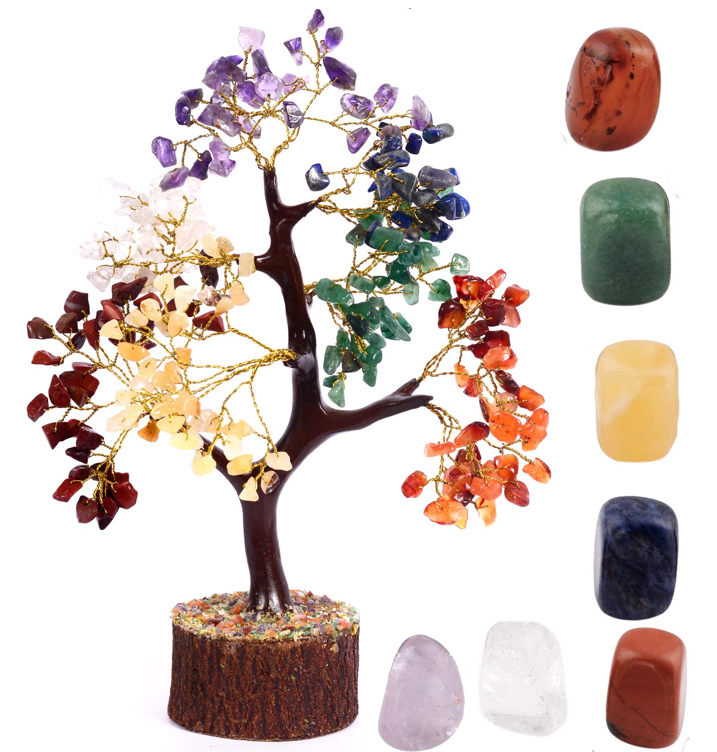 FASHIONZAADIGemstone Tree - Office Decorations for Women - Gem Tree - Money Tree - Reiki Gifts - Chakra Tree of Life - Desk Decor - Crystals - Room Decor - Artificial Tree - Feng Shui