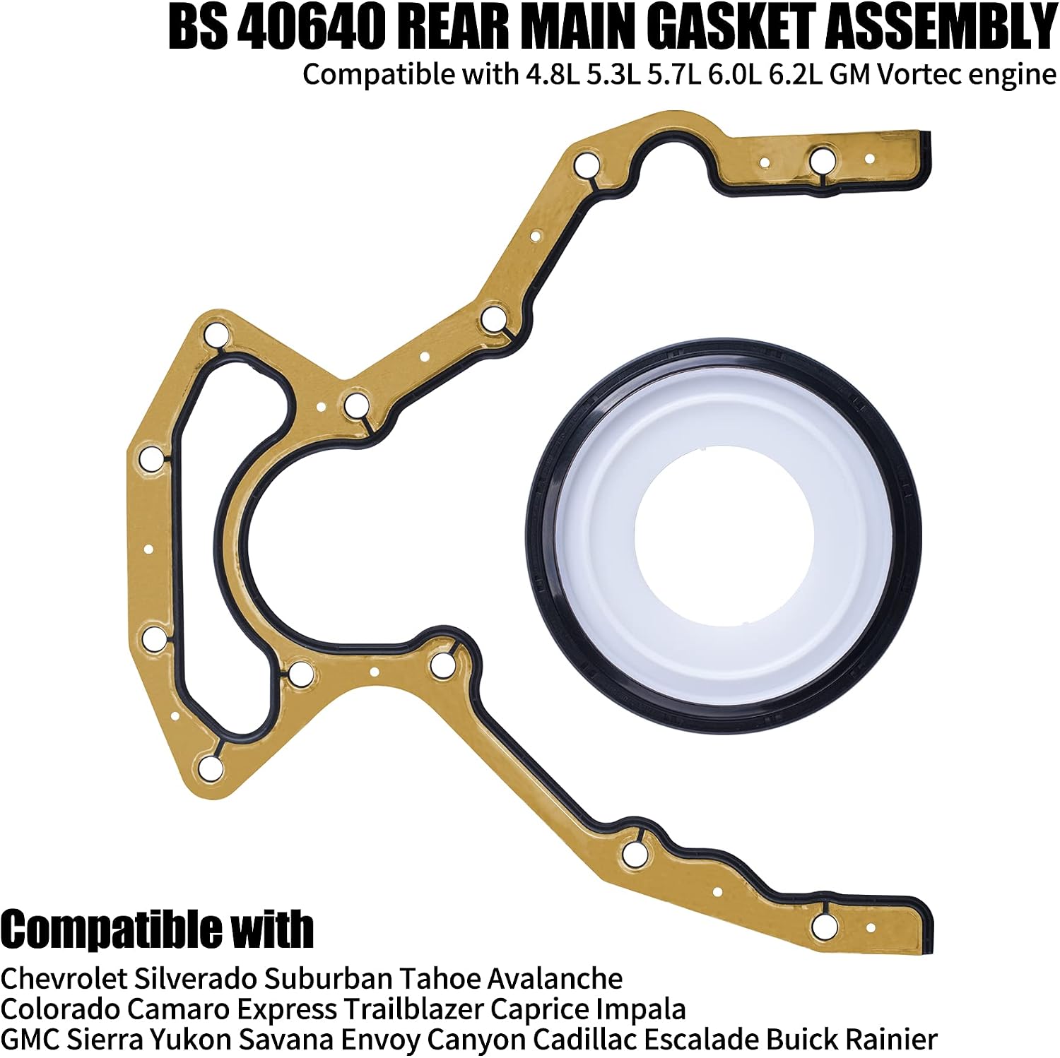 ORAEVY BS 40640 Rear Main Seal Gasket Set- Compatible with GM LS LS1 LS6 LS2 LS3 LQ9 LQ4 4.8L 5.3L 5.7L 6.0L 6.2L Chevy Silverado Suburban Tahoe Trailblazer GMC Sierra