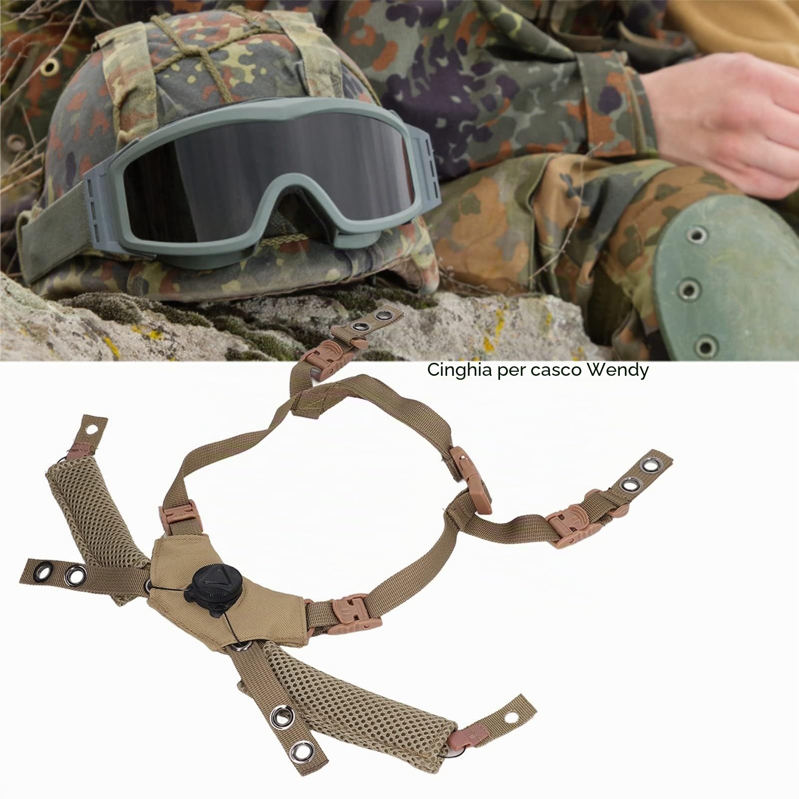 Sistema di Sospensione del Quadrante del Casco Sottogola, Cinturino Sottogola del Casco Airsoft Tattico Regolabile, Sistema di Sospensione del Quadrante del Casco Wendy Sottogola