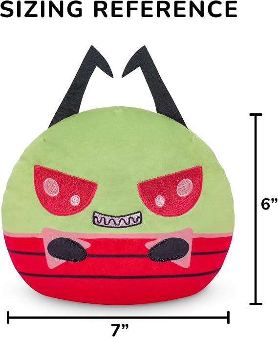 TeeTurtle Reversible Invader Zim Zim + Human Disguise 6-Inch Two-Sided Flip Plush Toy with Embroidered Details - Cute Mini Collectible Plush for Kids, Teens, and Adults