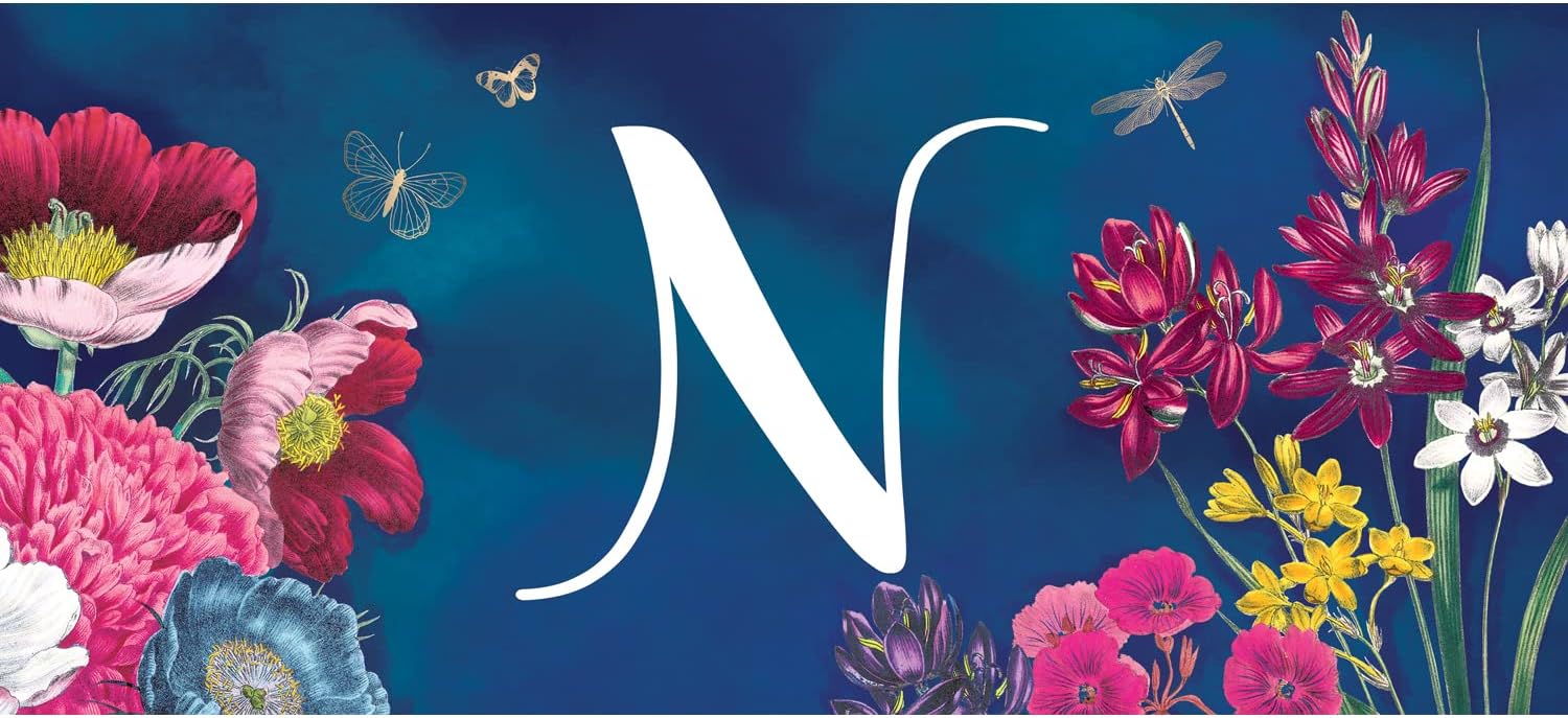 Evergreen Flag Seasonal Sassafras Interchangeable Mat and Tray Vivid Bouquet Monogram, Letter N