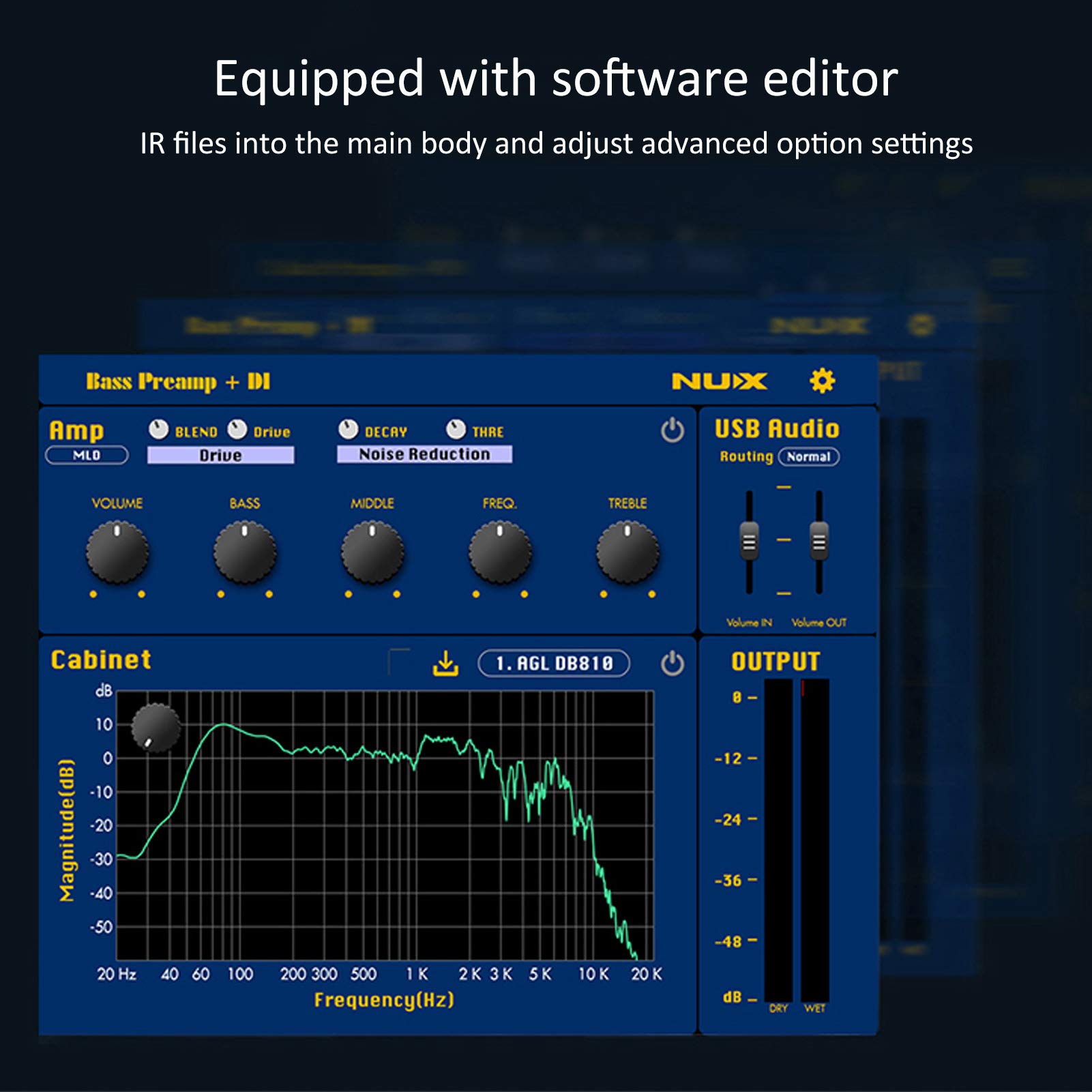 NUX NBP-5 Preamplificatore per Basso Effetto DI Box Pedale Metallico