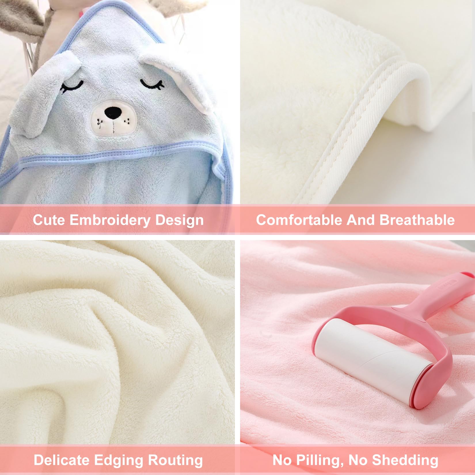 Cape De Bain Bebe 3 Pcs Serviette De Bain Bebe Douces Absorption Forte et Lavable en Machine Convient à 0-5 Ans (80 * 80cm)