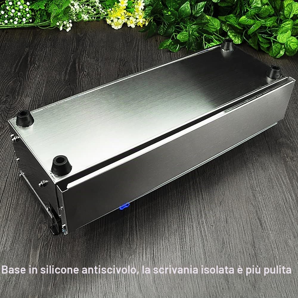 Confezionatrice per Film per Alimenti Freschi 450 mm Con Taglierino, Avvolgitrice Per Pellicola Manuale,Macchina per Tagliare e Sigillare Pellicola per Carne Verdura Frutta