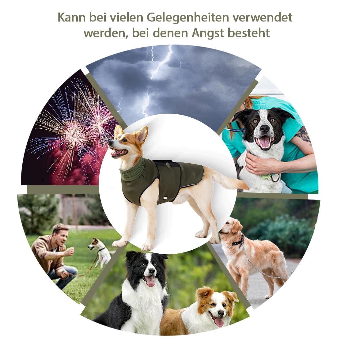 Cappotto calmante per cani, gilet calmante per cani, gilet antistress per cani, maglietta Calming per cani con protezione per le orecchie, strisce riflettenti per alleviare l'ansia (XL)