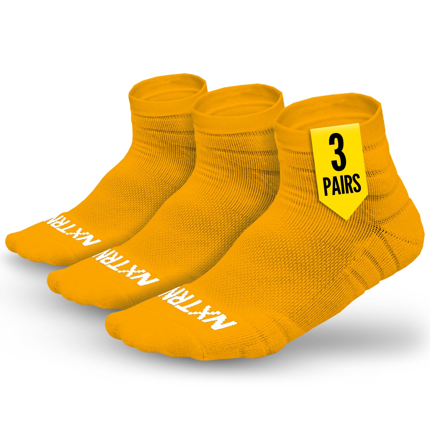 NXTRND 3 Pairs Compression Running Socks for Men, Cushion Athletic Ankle Socks, Basketball, Football, Hiking