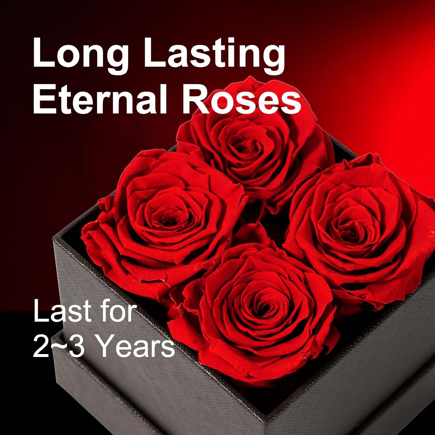 JoyFlower Preserved Roses in a Box, Forever Flowers Last 2-3 Years, Preserved Flowers Gifts for Women Her, Red Roses for Delivery Prime Anniversary, Mothers' Day, Valentine's Day, Christmas, Birthday - Image 2