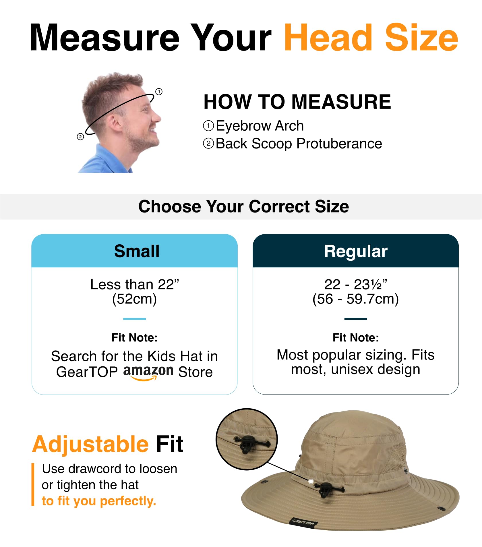 Sombrero de pesca UPF 50+ sombrero de ala ancha para hombres y mujeres, sombreros de pescador para hombre con protección UV para senderismo, sombreros de playa, Caqui 6