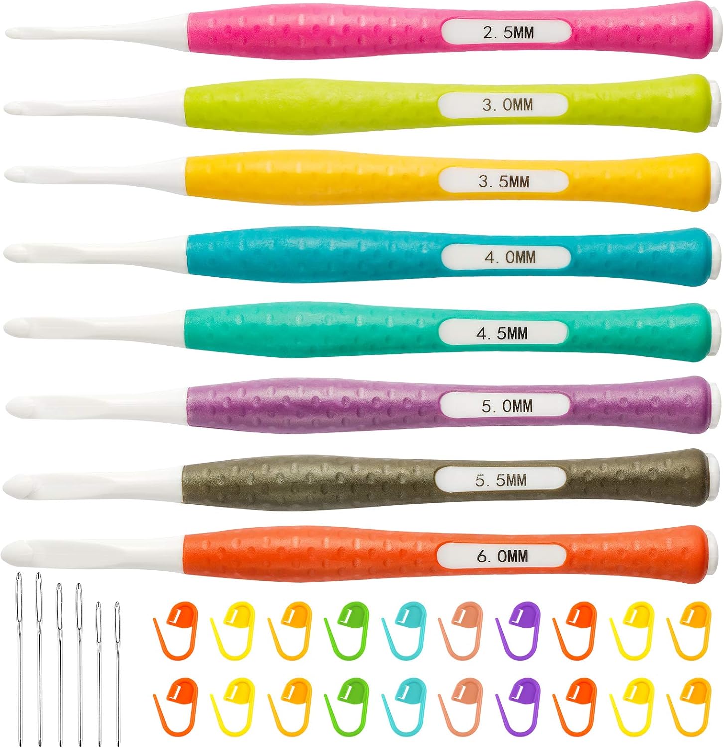 NiArt Crochet Hook Set 8PCS 5.7" Long 2.56mm Color Coded